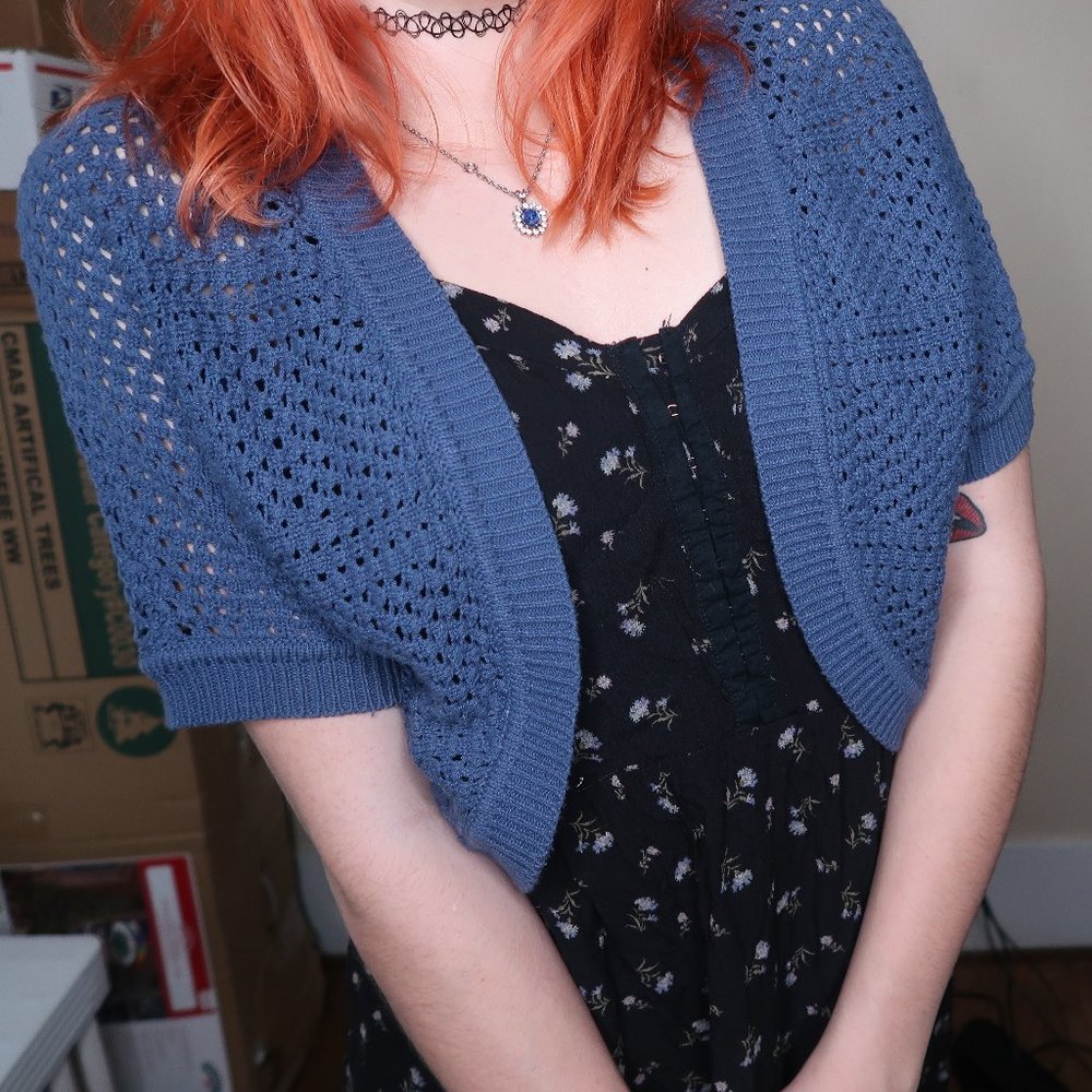 89th & Madison Blue Women's Mini Cardigan